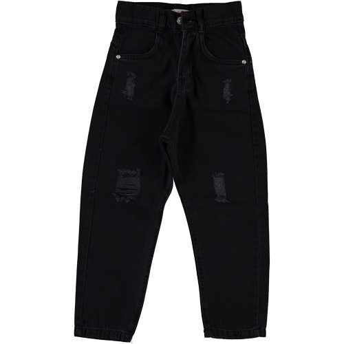 široke jeans -raztrganke črna