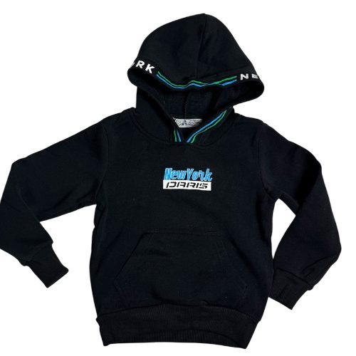 podložen hoodie "new york" črna