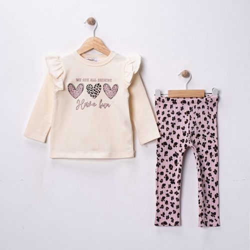 komplet (majica&legice)srčki "have fun"