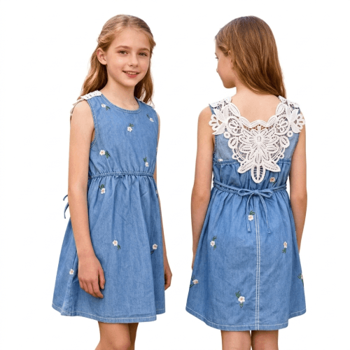 jeans obleka "s čipko"